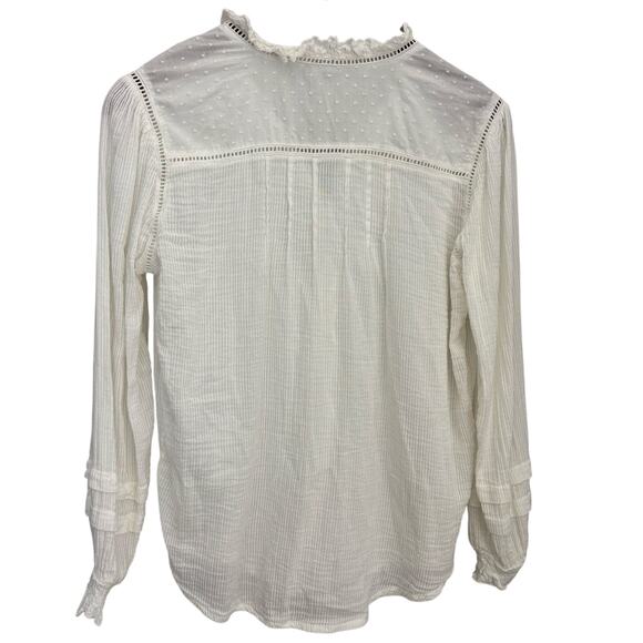 Quince Organic Cotton Textured Peasant Blouse - Picture 2 of 7